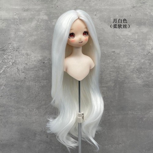 Perruque poupée cheveux longs partie centrale haute température fibre BJD pour taille 1/3 1/4 1/6 - Photo 9/47