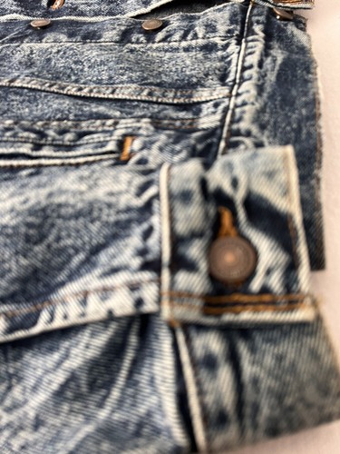 Levi’s Vintage 1980’s Denim Trucker Jean Jacket Dark Acid Wash 70507 0227 Men S - Picture 16 of 18