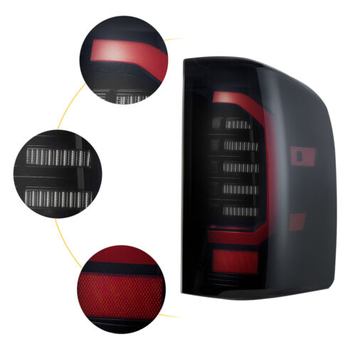 Black for 2007-13 Chevy Silverado 1500 2500HD 3500HD LED Tail Lights Brake Lamps - Foto 3 di 9