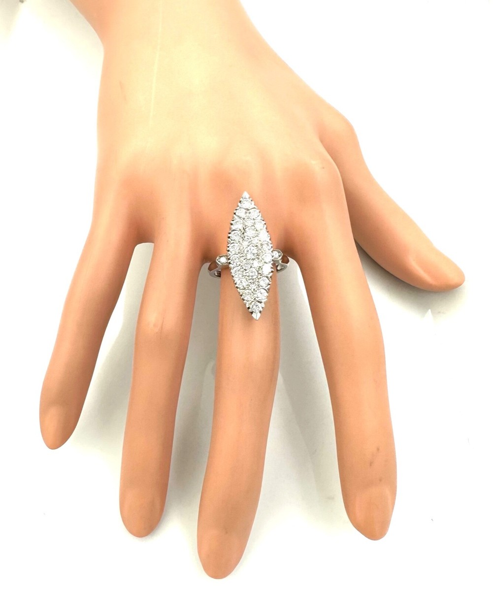 Bague Or 18 Carats Diamants Marquise – 2,60 Carats, Poids 6,82 G, Taille 56