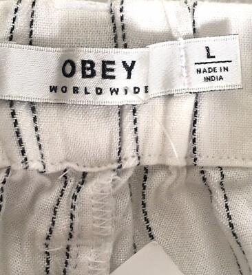 Pantalon Droit Femme Obey Taille L - Coton/rayon Beige - Neuf Sans étiquettes
