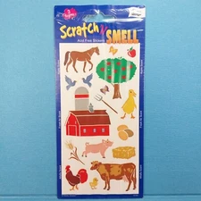 NEW Mello Smello Scratch 'n Sniff Stickers Farm Animals 3 Scents - Open Package