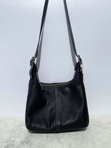 Coach Black Legacy Leather Bag Crossbody Hobo Adjustable Full Zip - Picture 4 of 23