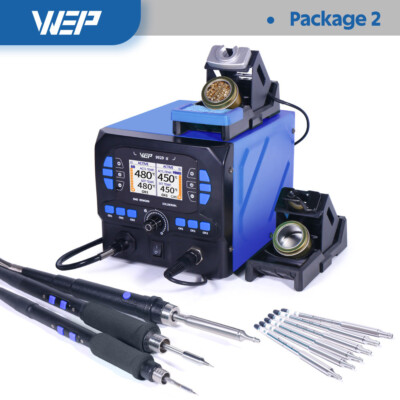 WEP 992D-II Präzisionslötstation mit 0,5-MM-Heißluftgebläse und C245-Lötkolben