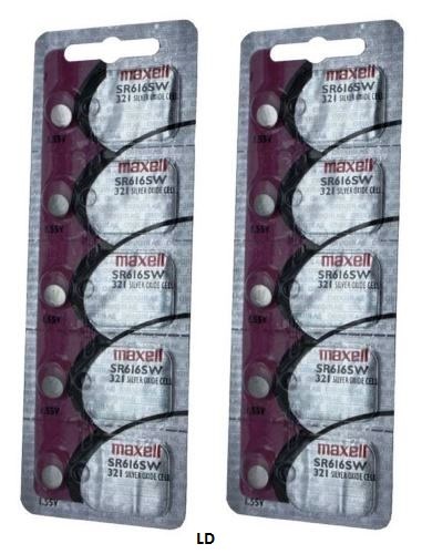 321 PILES DE MONTRE MAXELL (5 pièces) SR616SW SR616 S321 321 Neuf Vendeur USA - Photo 4/4