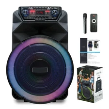 18" Portable Bluetooth Party Speaker DJ PA Loud Karaoke Systems W/ Mic Remote