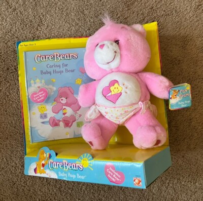 Vtg. Care Bear Baby Hugs Bear NIB W/ Book - Some Discoloration - GOOD!