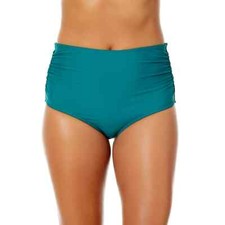 Anne Cole High Waist Bikini Bottom Convertible Swim Brief 3 Way Med Green NWT