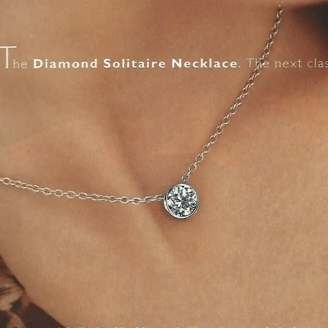 De Beers Diamond Solitaire Necklace Ad, De Beers Necklace Ad,Diamond  Necklace Ad