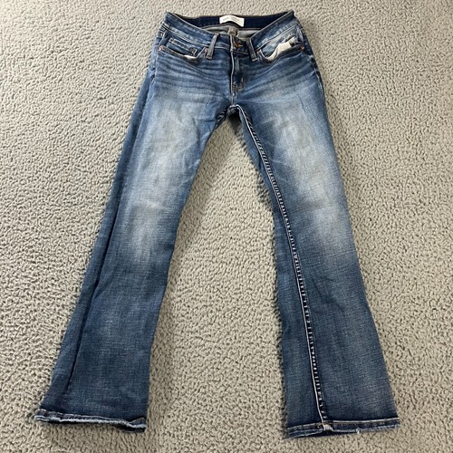 BKE Jeans Damen 26x29 Blau Denim Stella Slim Fit Low Rise Bootcut Distressed