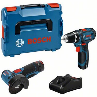 Bosch Set Bohrschrauber GSR 12V-15 Winkelschleifer GWS 12V-76 2x2Ah  0615990N2U