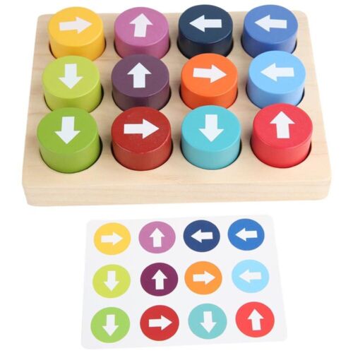  Children's Educational Toys Color Sorting Direction Learning Wooden Kids - Afbeelding 1 van 12