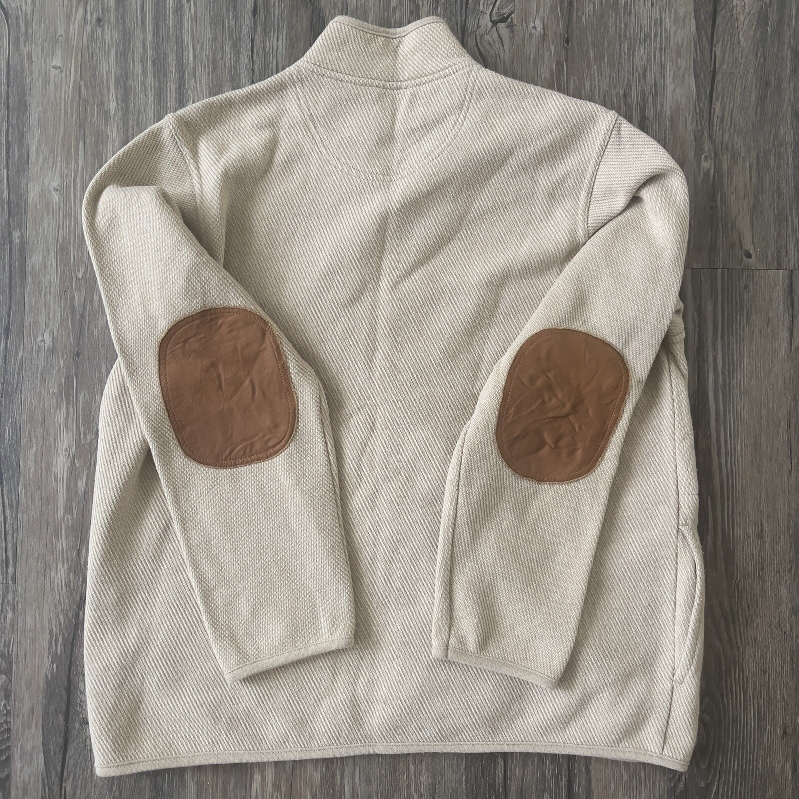 Orvis Leather Trim Button Down Jacket Sweater Lea… - image 12