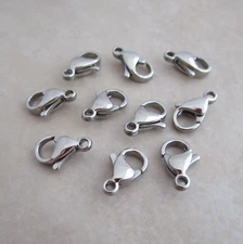 10 lobster claw clasps 11mm x 7mm stainless steel 316 grade