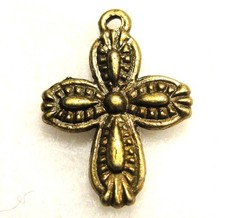 20Pcs. Tibetan Antique Bronze CROSS Charms / Pendants / Earring Drops CR089