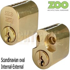 Zoo Scandinavian Oval External & Internal lock Barrel To Suit Assa Ruko Locks