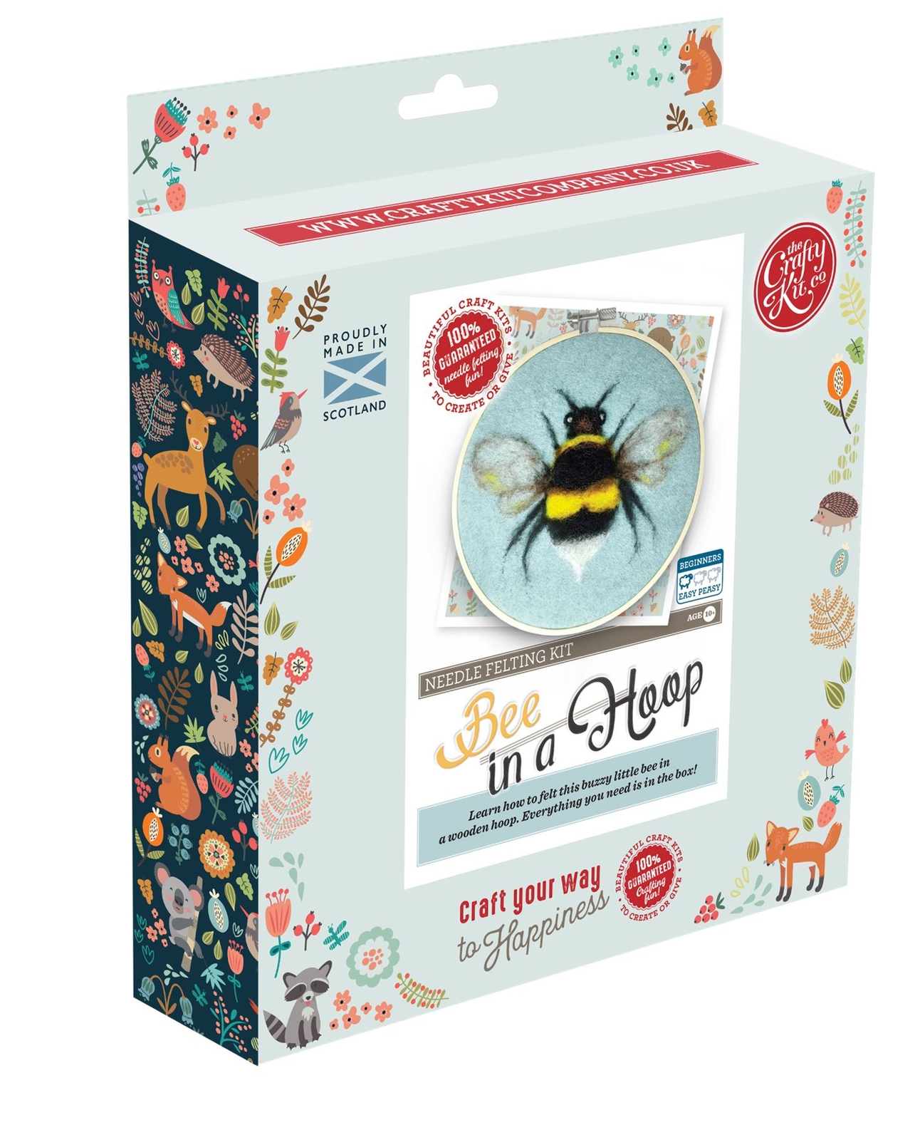 Craft Kit Company Bee in a Hoop Needle Felting Kit