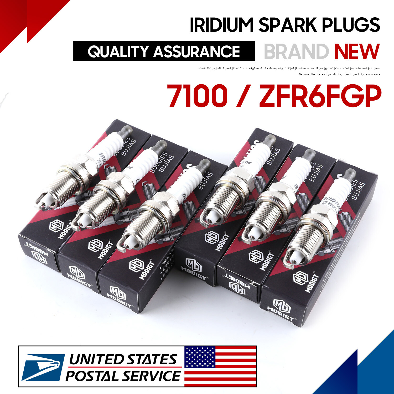 Fit NGK Iridium Set Of 6 Spark Plugs ZFR6FGP 7100 for BMW Dodge Jeep OEM Genuine