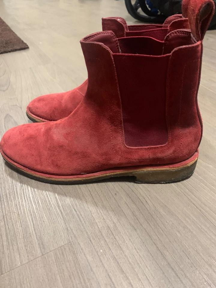 Botas Bottega Veneta Rojo Gamuza Sin Cordones Desierto Talla US 8.5 Foto 3 de 4