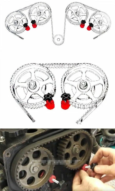 Универсальный новый набор инструментов для блокировки синхронизации двигателя держатель замка распределительного вала с двумя кулачками 5 шт. - Изображение 4 из 4