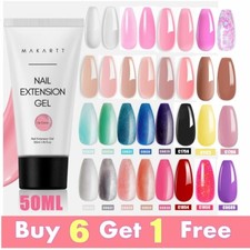 Poly Nail Extension Gel 30ML / 50ML Pink Clear White Blue Nail Gel Trendy Nail