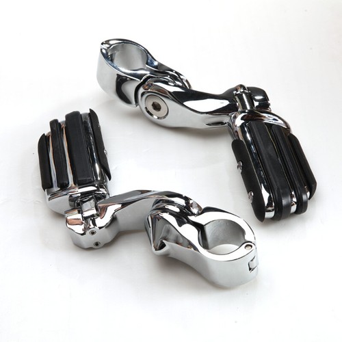 Chrome Short Angled Highway Foot Pegs 11/4" For Harley Street Glide