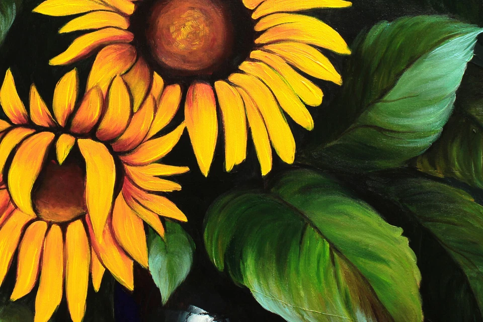 NOVAARTE Acryl Bild Gemälde Abstrakt Malerei Kunst Modern Blumen ORIGINAL UNIKAT - Bild 2 von 4