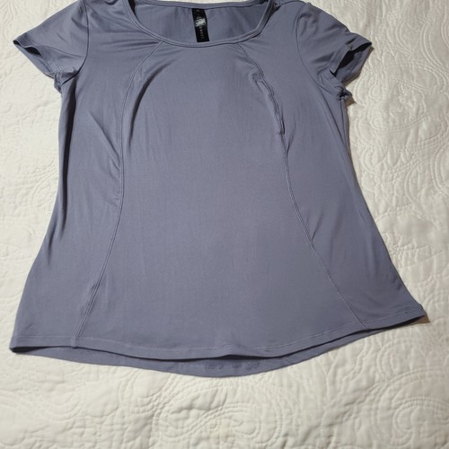 Yogalicious Workout Top Short Sleeve Size MEDIUM Gray Wemon Athletic stretchy - Picture 7 of 12