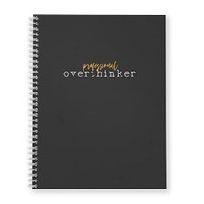 Softcover Professional Notebook 8.5" x 11" Chic Black Spiral Overthinker