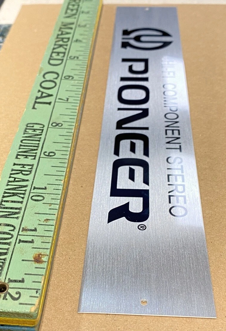 Pioneer Hi-Fi Component Stereo Sign - Custom Silver Aluminum - product detail image 3
