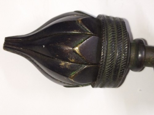 Antique Bronze Candle Holder Opens and Folds as Lotus Flower Tortoise Base 11 cm - Picture 13 of 15