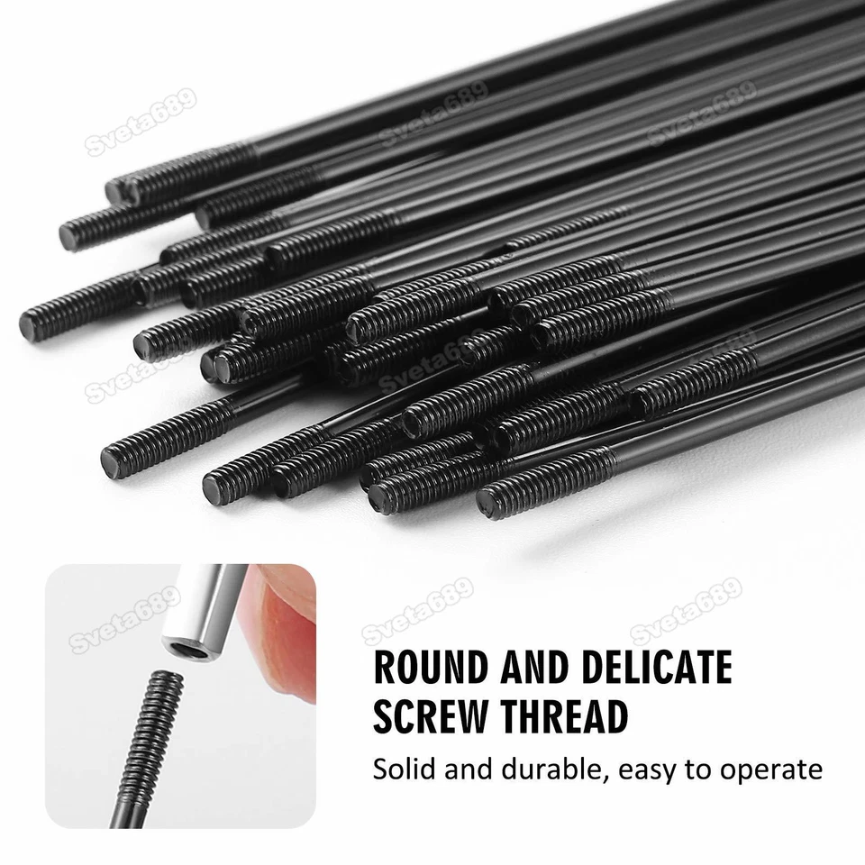 80-280mm 14G 2mm Negro Bicicleta Eléctrica E-bike Rueda Neumático Radios de Acero 36 Piezas Foto 4 de 4