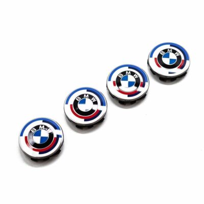 4x 56mm Wheel Center Hub Cap Logo Badge Emblem BMW Anniversary 50 Year M Edition