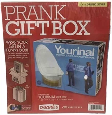 Prank-O Prank Gift Box Yourinal Portable Urinal Funny Gag White Elephant, SEALED