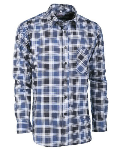 CAMICIA UOMO A QUADRI IN FLANELLA 100% COTONE BOSCAIOLO SCOZZESE MANICA LUNGA eB