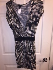 Mango Collection Black, White, and Green Dress Sz Small