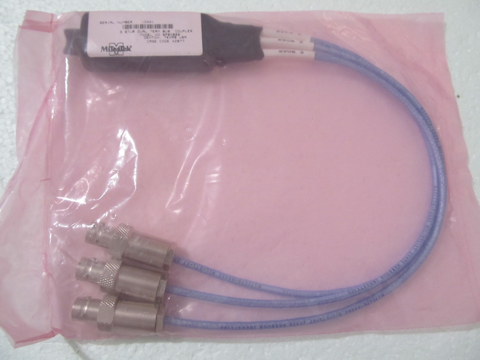 Milestek TWINAX 3 STUB DUAL TERM BUS COUPLER Model No. SP80822 Twinaxial