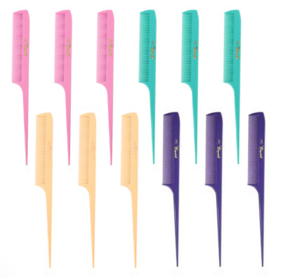 Krest Cleopatra 8-1/2'' Extra Fine Tooth Rattail Comb #441 Pastel YOU PICK ONE