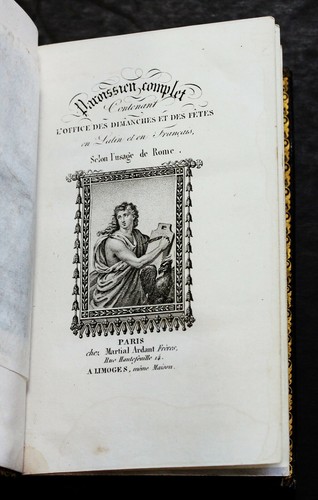 Rare Antique Old French Estate Book Great Roman Parishioner 1839 Office Sundays+ - Picture 7 of 12