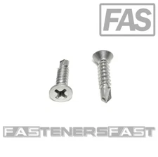 (100) 8x3/4 Stainless Steel Phillips Flat Head Self Drilling Tapping TEK Screws