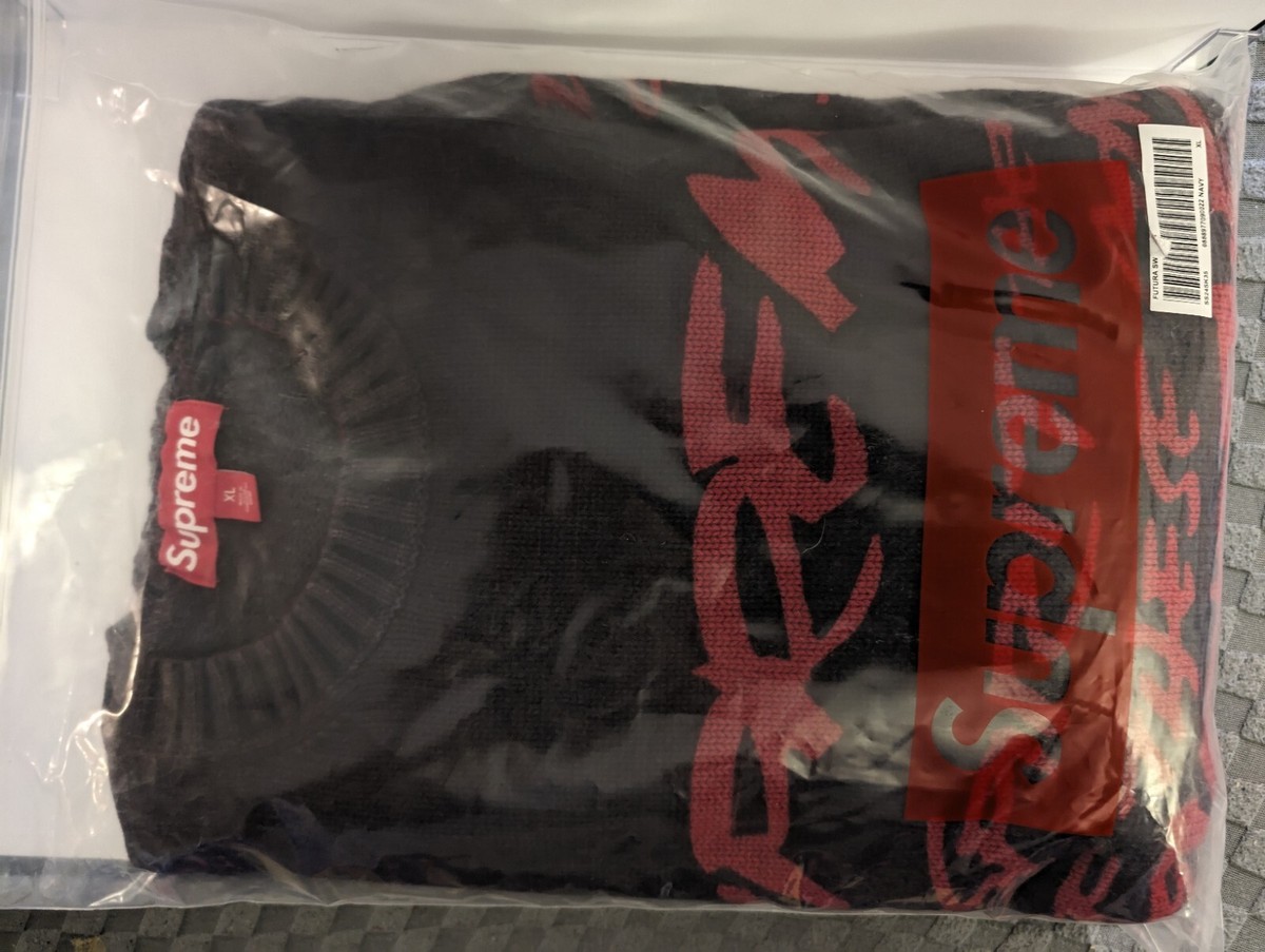 Supreme x Futura Sweater Navy and Red 2024 S/S - Size XL Supreme x Futura Sweater Navy and Red 2024 S/S - Size XL