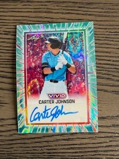 2025 Leaf Vivid Carter Johnson Teal Lava Auto 3/10 Miami Marlins