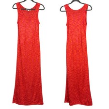LOFT Knit Maxi Dress Sleeveless Orange Red Womens Size Large Petite LP