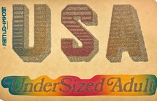 Original Vintage USA Under Sized Adult Glitter Iron On Transfer