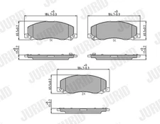 JURID 573326J brake pad set, disc brake for Opel, Saab, Vauxhall