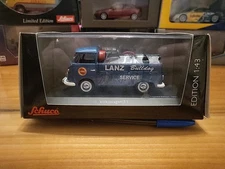 Schuco 1:43 Volkswagen T1  Prische blau 03075 Lanz Bulldog Service in OVP 135848