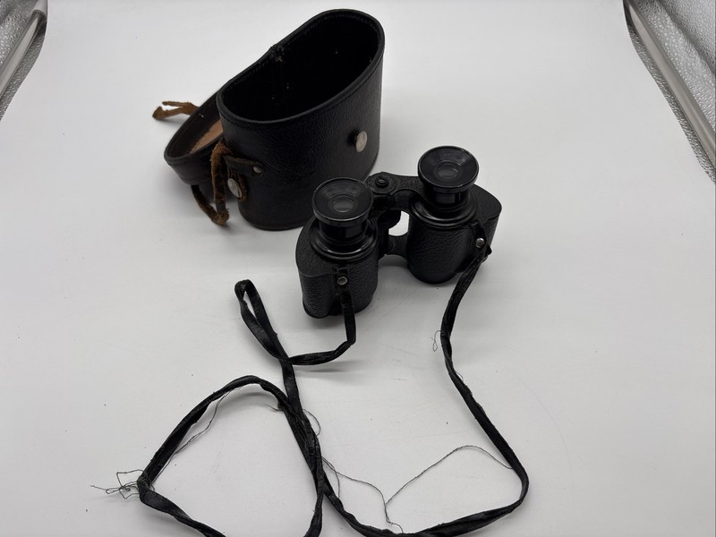 Vintage Trojan 1940s Binoculars with Case