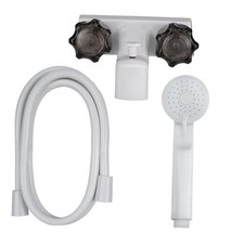 4" RV Tub and Shower Diverter Faucet White/Smoke with Handheld Shower Head