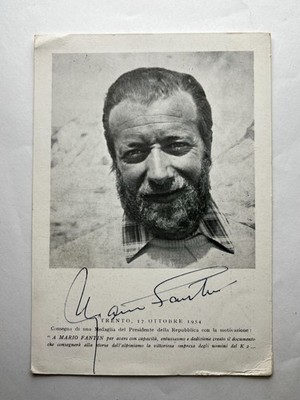 Autogramm MARIO FANTIN ( 1980)-Alpinist ITALIEN-K2 Besteigung 1954-handsigniert