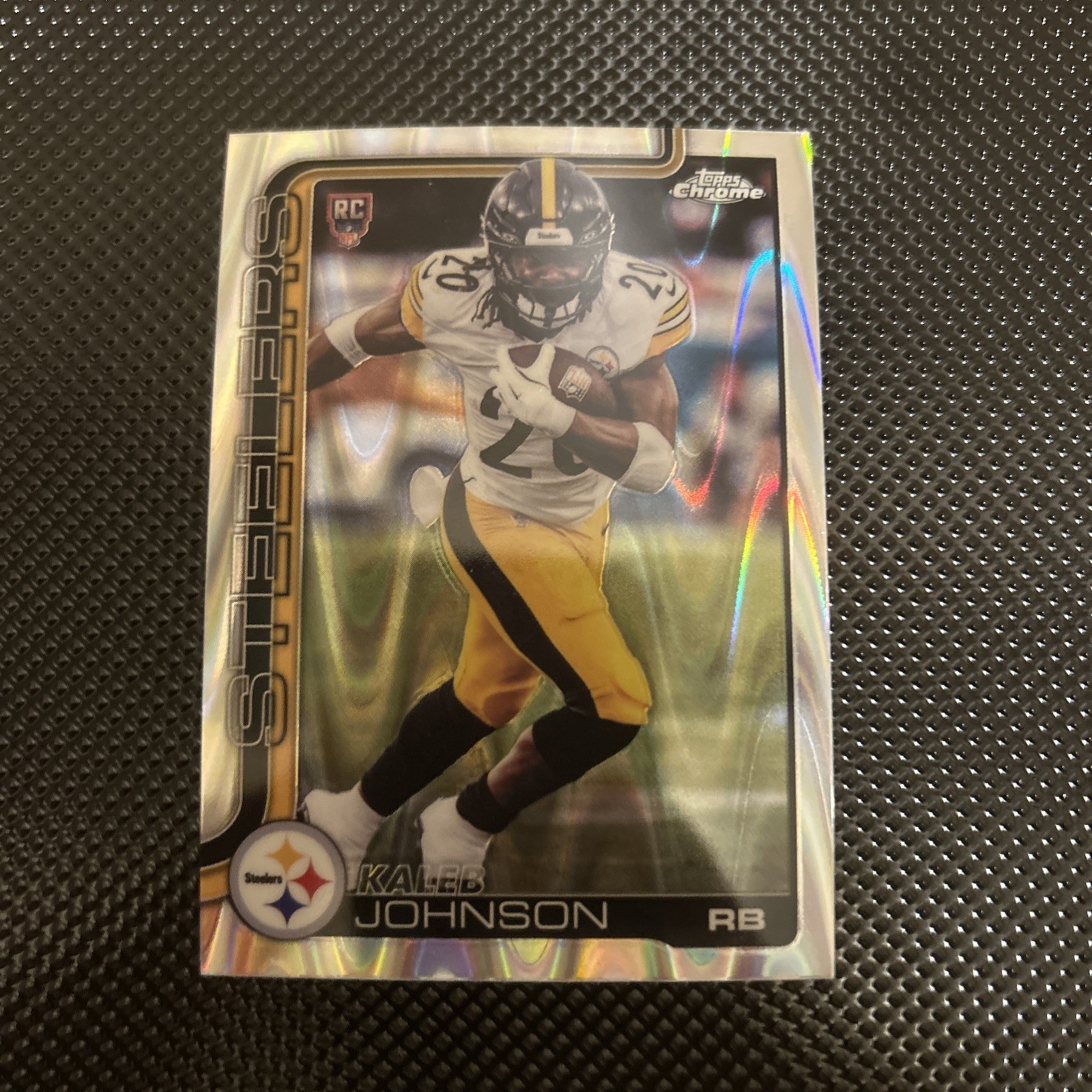 2025 Topps Chrome KALEB JOHNSON Raywave Rookie Refractor #323 - Steelers